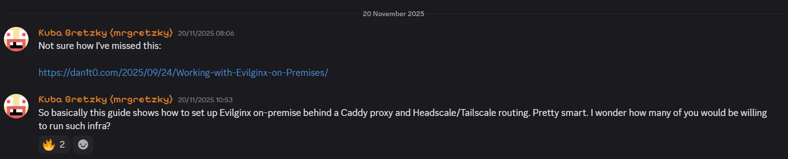 Kuba Gretzky commenting on Caddy